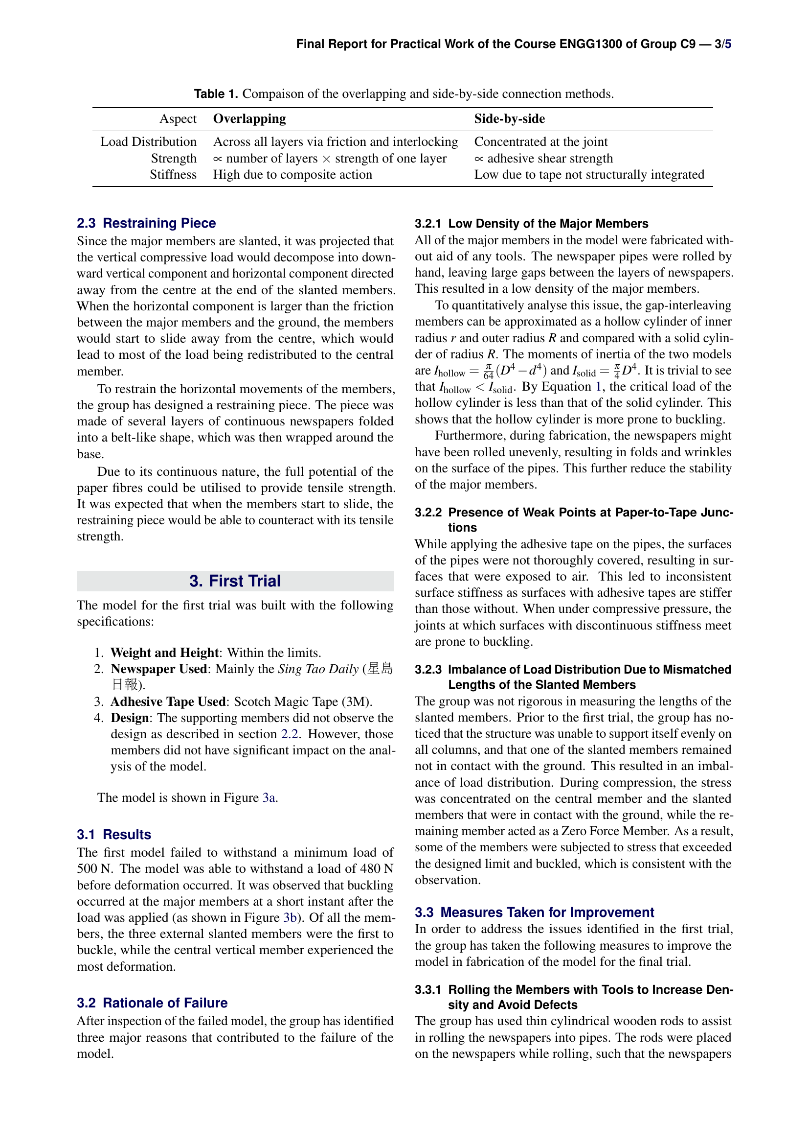 Page 3 of ENGG1300-Practical-Work-Report